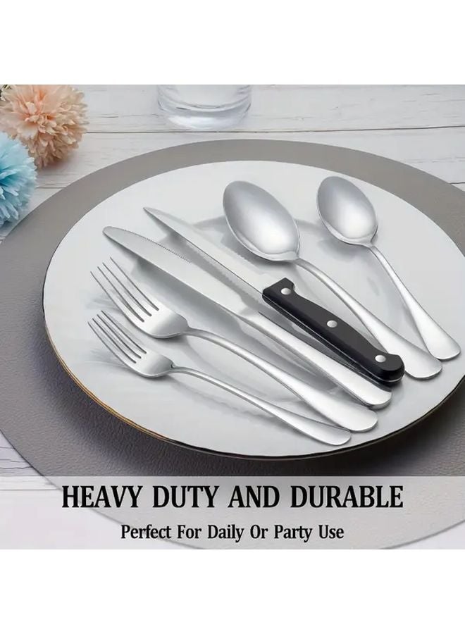 48pcs Stainless Steel Cutlery Set With Mirror Polished Finish Dishwasher Safe - Image 2